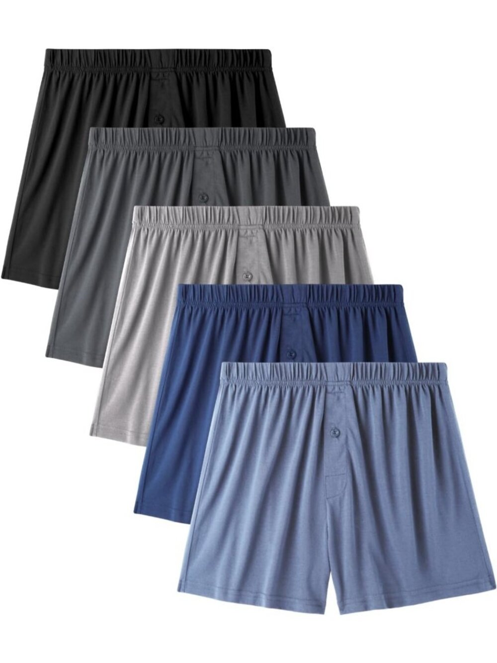 Breathable Men's Boxer Shorts 3/5 Pack - Moisture Wicking, Loose Fit Comfort